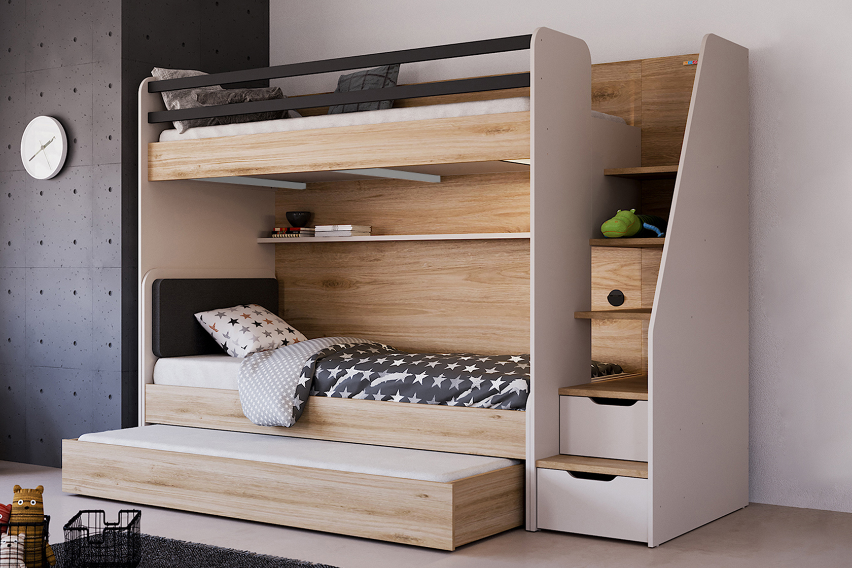 New Options Ranza NEW OPTIONS BUNK BED U OAK - Image 1
