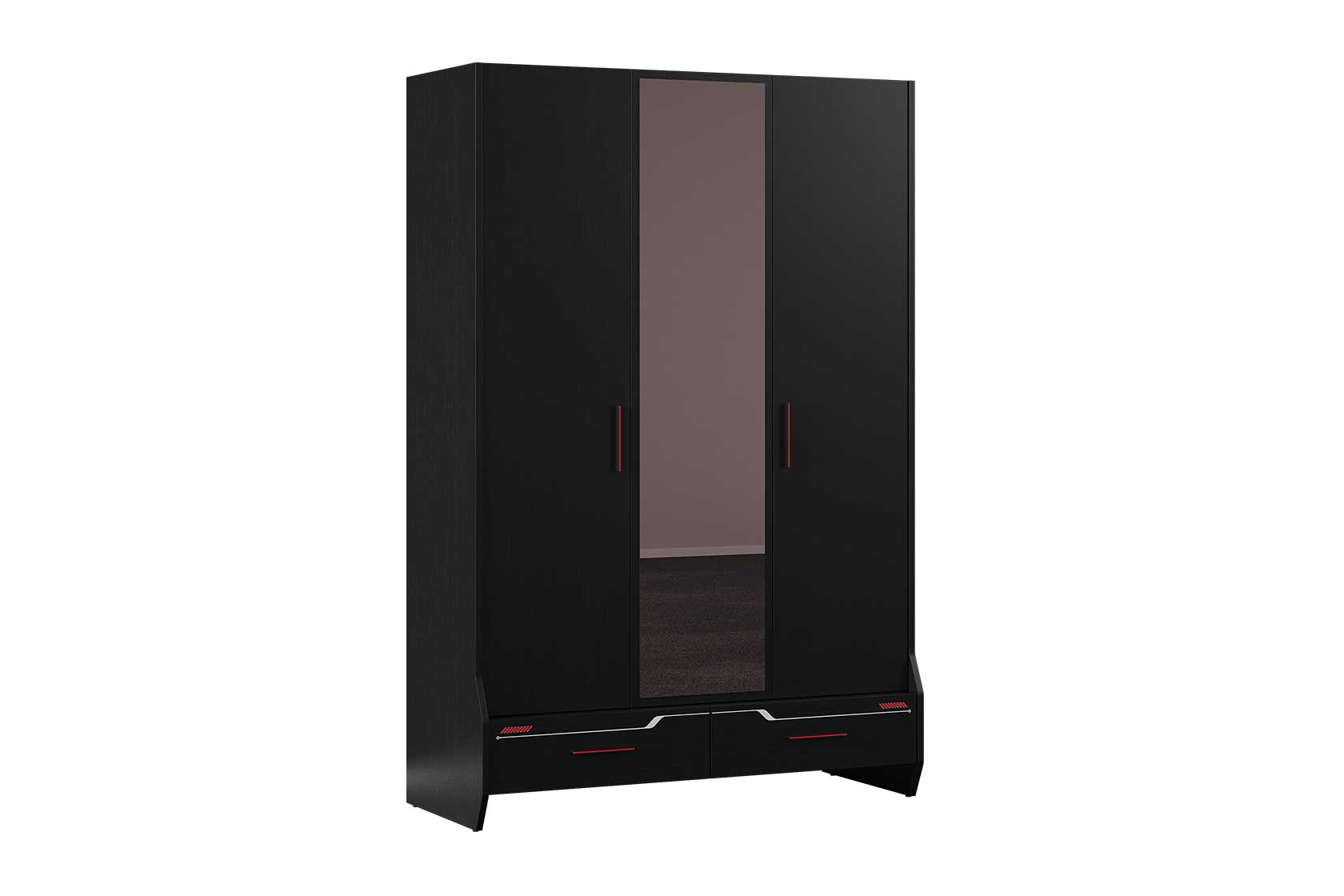 roox-3-kapakli-dolap_00 ROOX 3 DOORS WARDROBE BLACK - Image 1